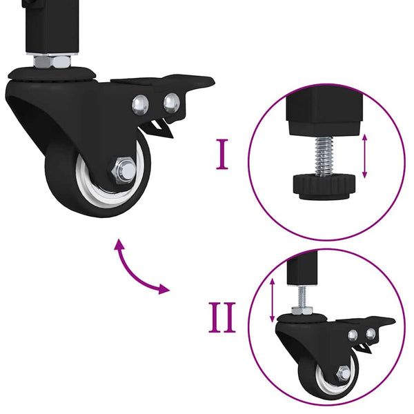 Küchenwagen Schwarz Eichen-Optik