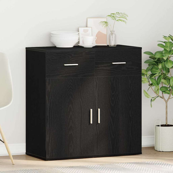 Schwarzes Sideboard Eichen-Optik 78x38x80cm