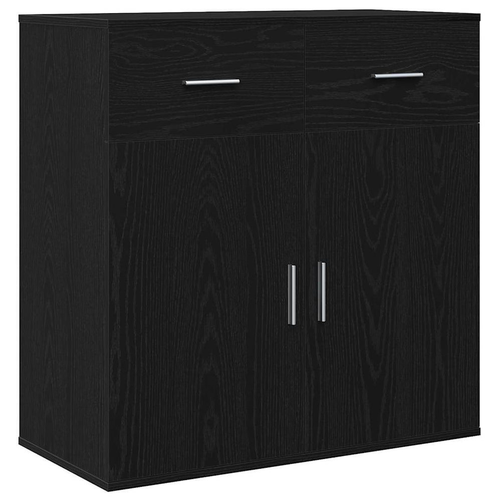 vidaXL Sideboard Black Oak Look 78 x 38 x 80 cm Engineered Wood