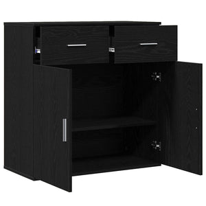 Schwarzes Sideboard Eichen-Optik 78x38x80cm