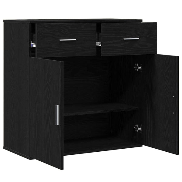 Schwarzes Sideboard Eichen-Optik 78x38x80cm
