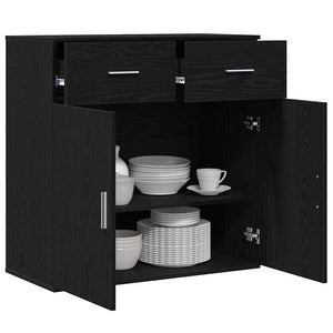 Schwarzes Sideboard Eichen-Optik 78x38x80cm