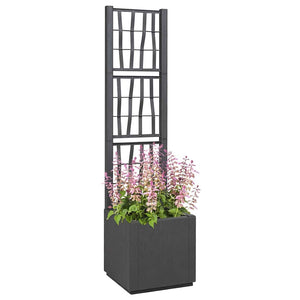 Dunkelgrauer Gartenpflanzer mit Spalier 140 cm