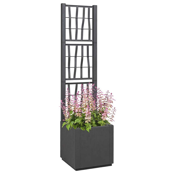 Dunkelgrauer Gartenpflanzer mit Spalier 140 cm