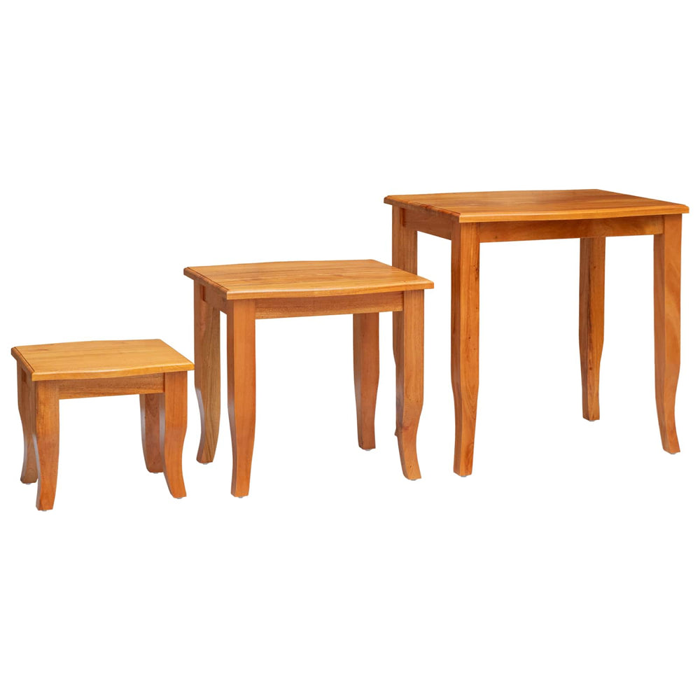 Nestende Beistelltische 3er Set Mahagoni Natur