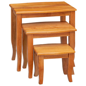 Nestende Beistelltische 3er Set Mahagoni Natur
