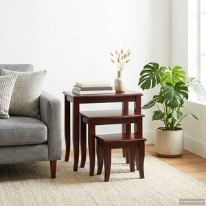Nesttische 3er Set Braun Mahagoni