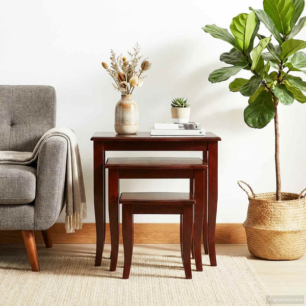 Nesttische 3er Set Braun Mahagoni