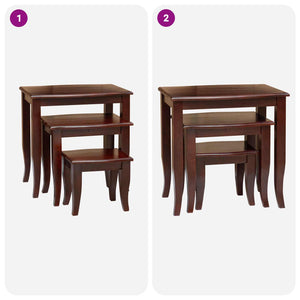 Nesttische 3er Set Braun Mahagoni