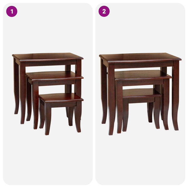 Nesttische 3er Set Braun Mahagoni
