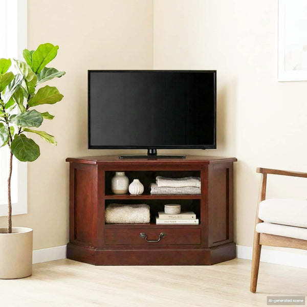 Eck-TV-Schrank Mahagoni Braun