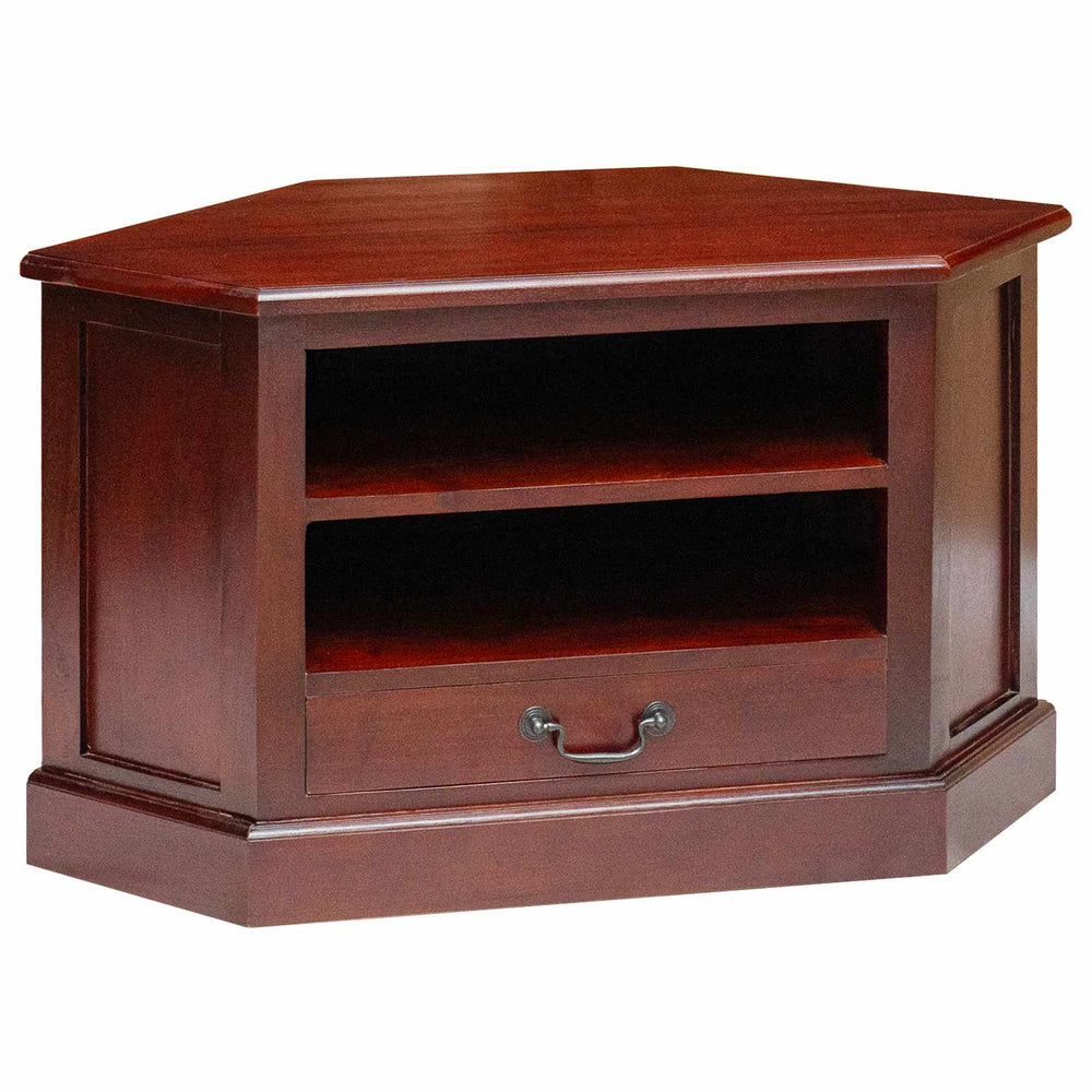vidaXL Meuble TV d'angle marron 80 x 40,5 x 45 cm en bois d'acajou massif