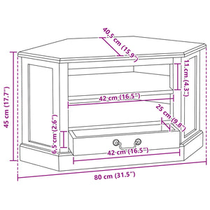 Eck-TV-Schrank Mahagoni Braun