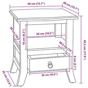 Nachttisch Braun Massivholz Mahagoni 40x40 cm