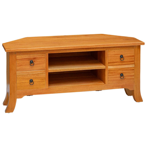 vidaXL Meuble TV Bois d'acajou massif Naturel 100 x 40,5 x 46 cm