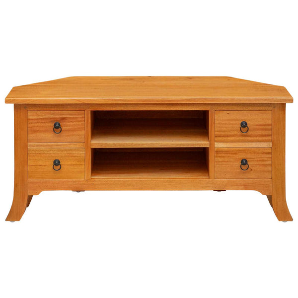 vidaXL Meuble TV Bois d'acajou massif Naturel 100 x 40,5 x 46 cm