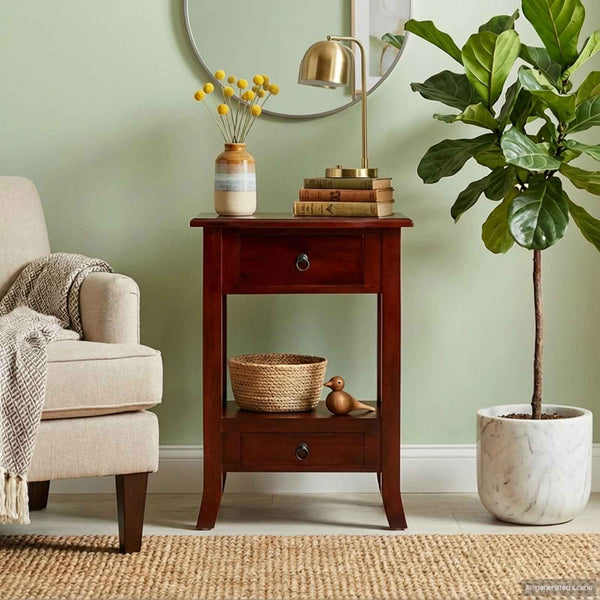 Konsolentisch Braun Mahagoni Massivholz 50cm