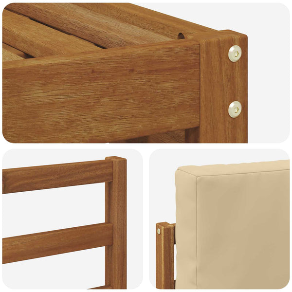 vidaXL Salons de jardin 8 pcs Bois d'acacia massif naturel et beige