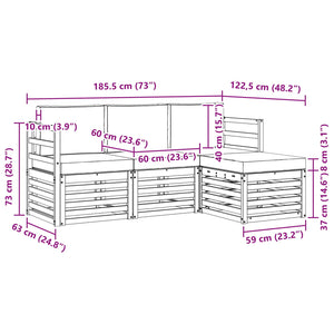 4-tlg. Outdoor-Sofagarnitur Akazie