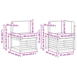 Akazie Sofagarnitur 4-teilig Natur Creme