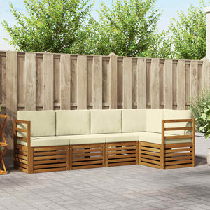 Ecksofa Set Akazie Massivholz mit Kissen