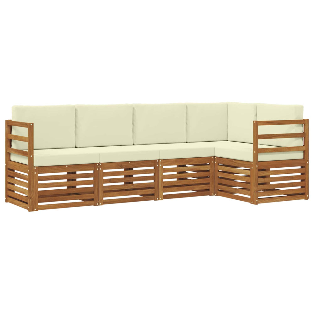Ecksofa Set Akazie Massivholz mit Kissen