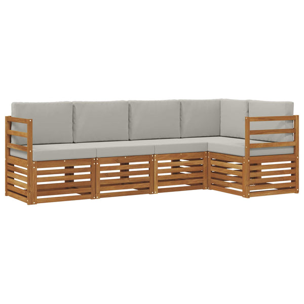 Ecksofa Set 5-teilig Akazie Hellgrau