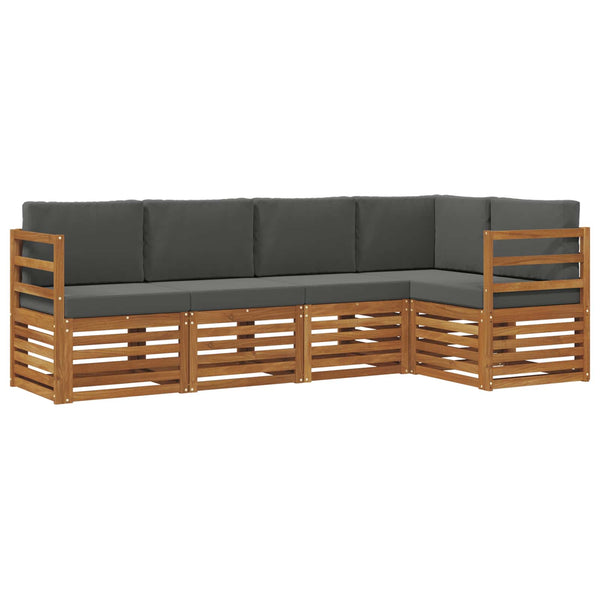 Ecksofa Set Akazie Massivholz 5-teilig
