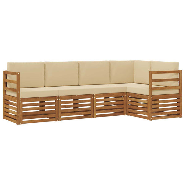 Ecksofa Set Akazie Massivholz mit Kissen