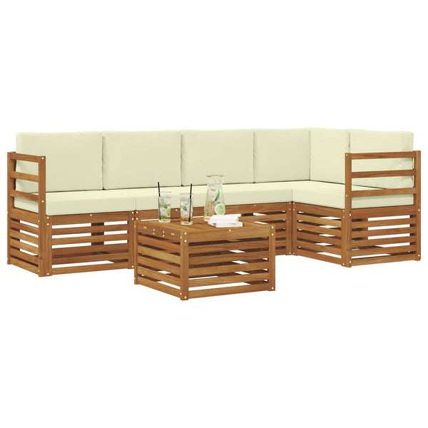 Ecksofa Set Akazie Massivholz mit Kissen
