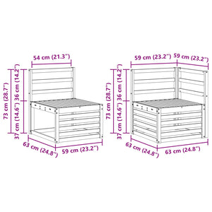 Ecksofa Set 6-teilig Akazie Massivholz