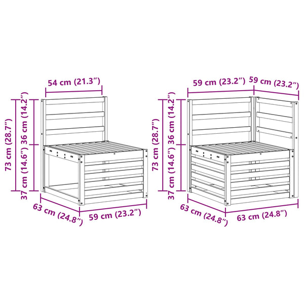 Ecksofa Set 6-teilig Akazie Massivholz