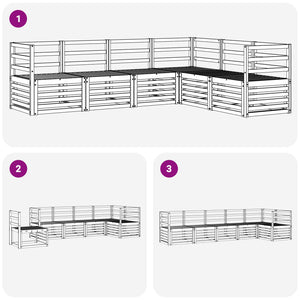 Ecksofa Set 6-teilig Akazie Massivholz