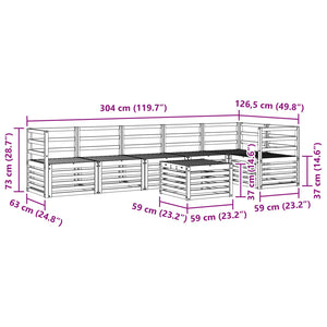 Akazie Ecksofa Set 7-teilig