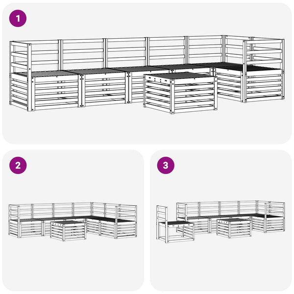 Akazie Ecksofa Set 7-teilig