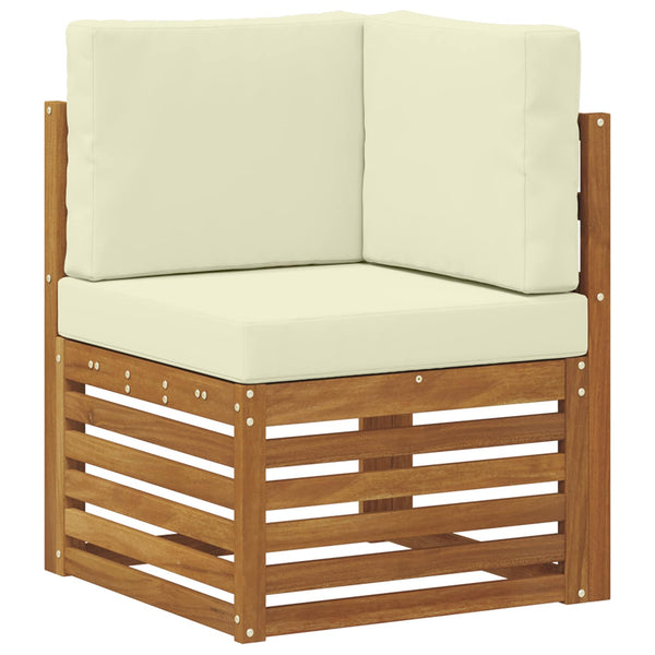 Ecksofa Set Akazie mit Kissen, 7-teilig