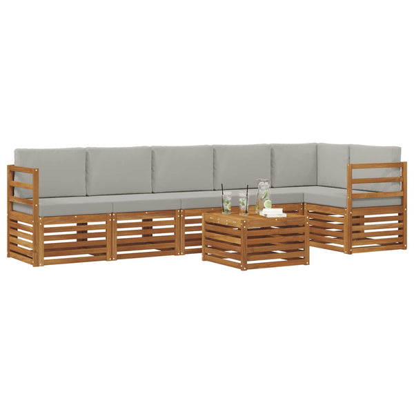 Ecksofa Set Akazie Massivholz 7-teilig