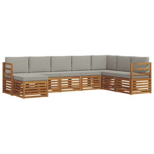 Ecksofa Set 8-teilig Akazie Hellgrau