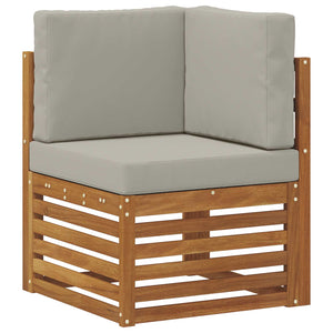 Ecksofa Set 8-teilig Akazie Hellgrau