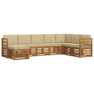 Ecksofa Set Akazie Massivholz mit Kissen