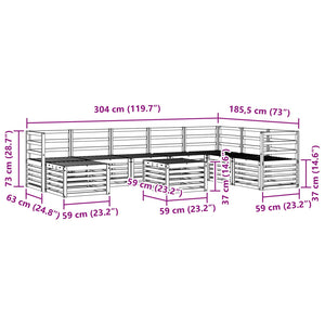 Ecksofa Set 9-teilig Akazie Massivholz