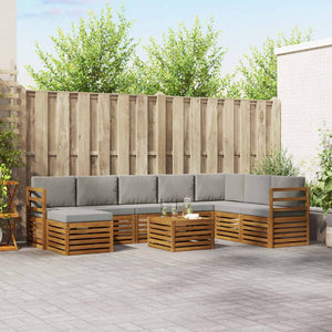 Ecksofa Set 9-teilig Akazie Hellgrau