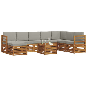 Ecksofa Set 9-teilig Akazie Hellgrau