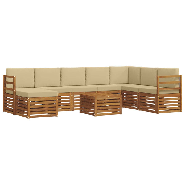 Ecksofa Set Akazie Massivholz mit Kissen