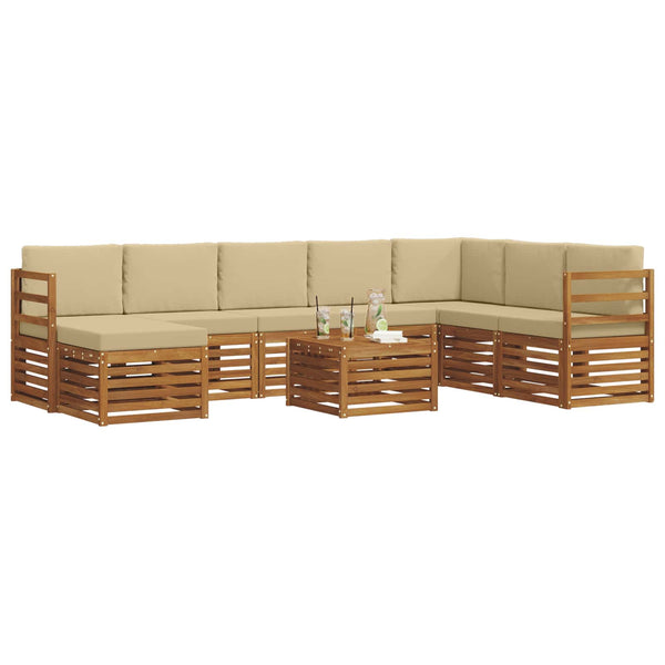 Ecksofa Set Akazie Massivholz mit Kissen