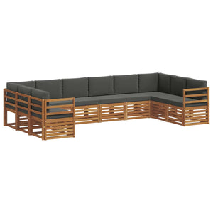 Ecksofa Set Akazie Massivholz 10-teilig