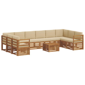 Ecksofa Set Akazie Massivholz mit Kissen