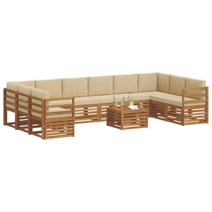 Ecksofa Set Akazie Massivholz mit Kissen