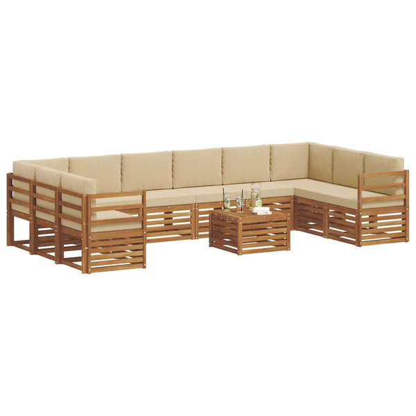 Ecksofa Set Akazie Massivholz mit Kissen