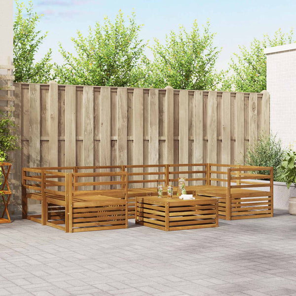 7-teilige Outdoor Sofagarnitur Natur